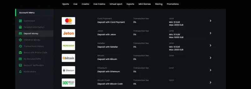 Velobet Casino Kasse